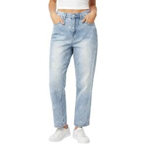 Simple Society Y2K Paisley Super Straight Mom Jeans Women’s 9/29 Light Wash